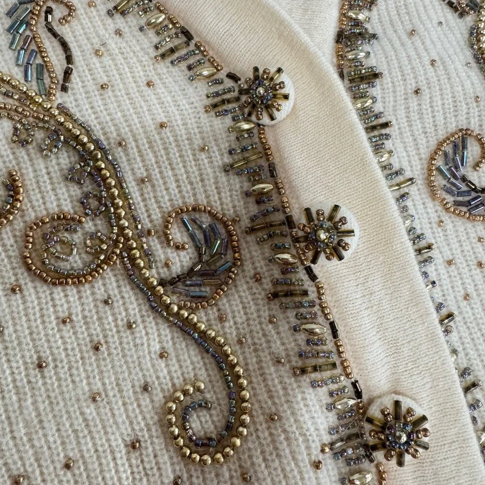 Vintage MARISA CHRISTINA COLLECTION Beaded Angora Blend Sweater Vest - Picture 7 of 10